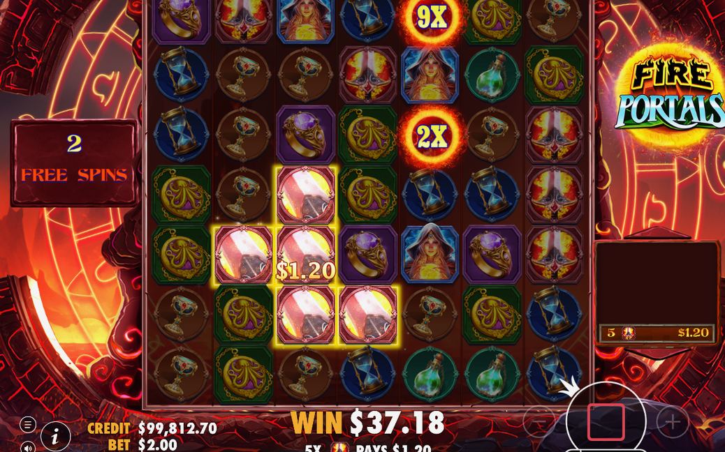 Fire Portal Wilds on screen during Free Spins
