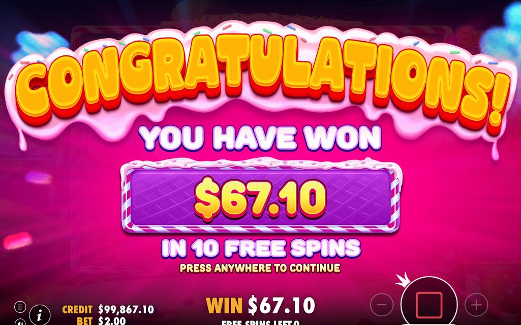 Win screen after a Tumble Feature sequence