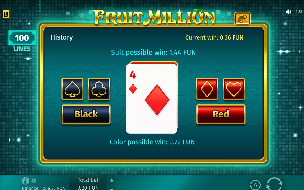Red or Black card pick in the Gamble round