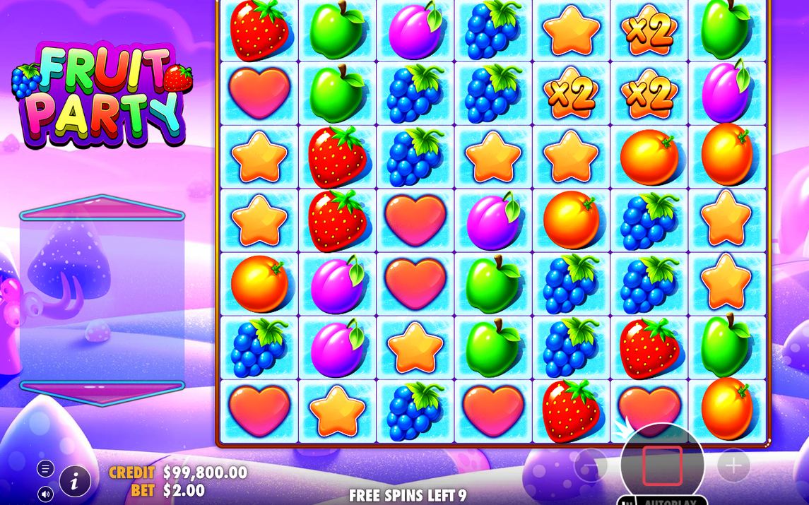 Free Spins round on the night-time candy-land background