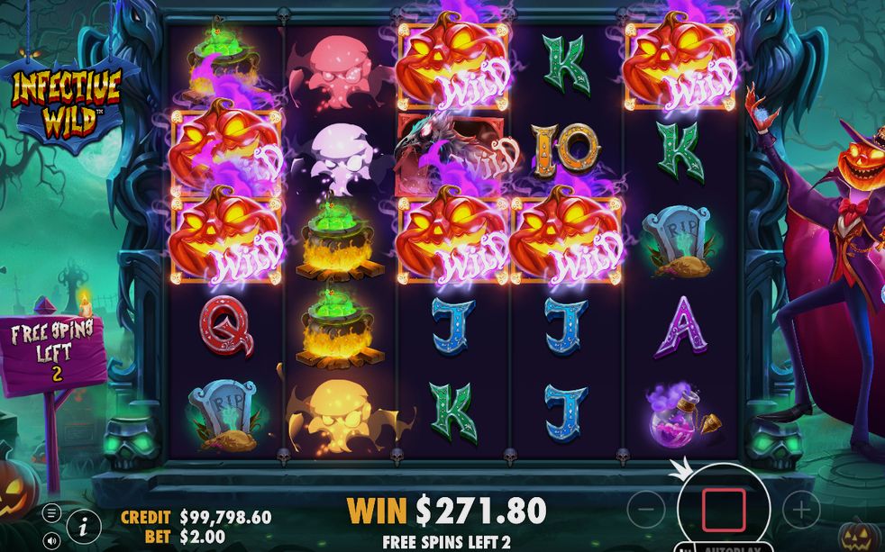 Free Spins round with its award total